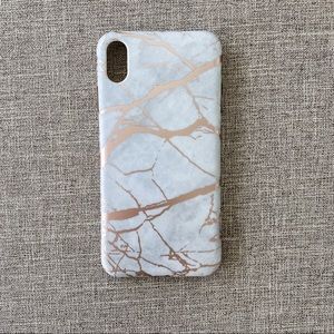 Lavender Gray and RoseGold Marble IphoneXSMax Case